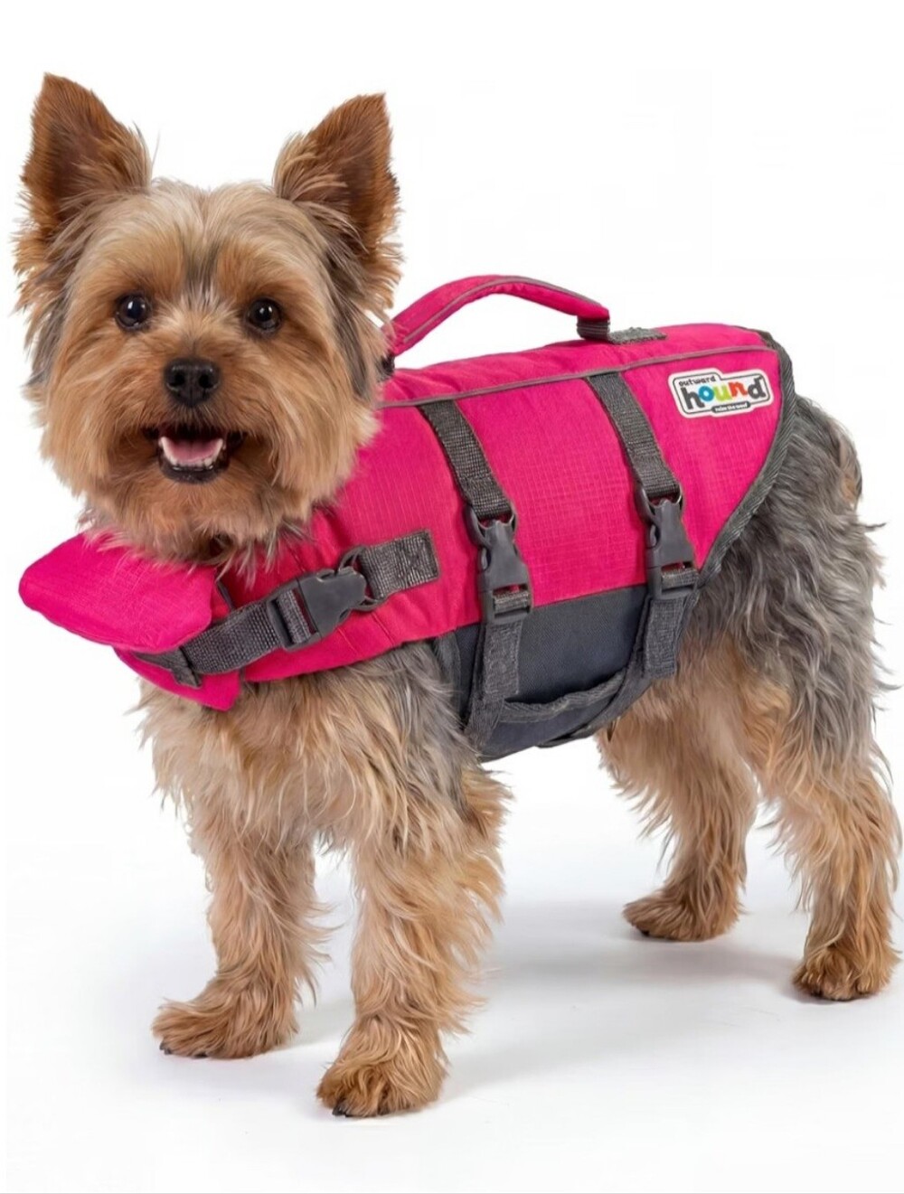 Outward Hound Granby Splash Dog Life Jacket- Pink Size Small with Top Handle